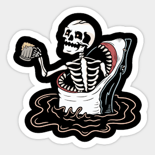 Shark and beer Sticker